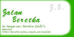 zalan beretka business card
